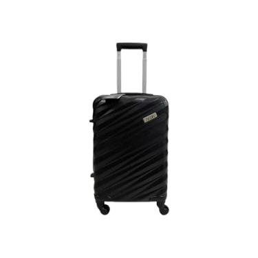 Imagem de Mala Viagem 10kg Bordo 4 Rodas 360º Tamanho P Preta Rígida Para Viagens Curtas Feminina Masculina 3 Compartimentos Alça Retrátil Mala de Mão Bordo 55x35x22cm Pequena
