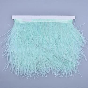 Imagem de 10 metros de penas de avestruz na fita 8-10 cm franja de saia em fita guarnições de penas de avestruz guarnições de costura cor 24