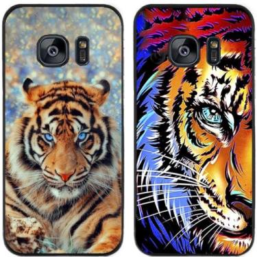 Imagem de 2 peças Tiger King Impresso TPU Gel Silicone Capa Traseira para Samsung Galaxy (Galaxy S7)