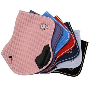 Imagem de T TEKE Almofadas de sela de contato próximo, almofadas de sela inglesas 100% algodão para cavalos com forro absorvente de umidade e respirável