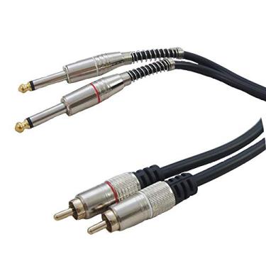 Imagem de CABO 2 RCA + 2 P10 MONO DOURADO 1.8 MTS