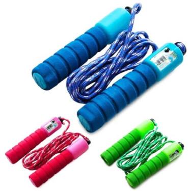 Imagem de Corda Pular Conta Giro Esportiva Com Contador De Giros Academia Crossfit (Azul)