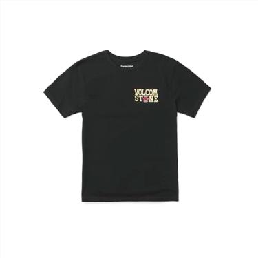 Imagem de Volcom Camiseta de manga curta Viz Fray para meninos (crianças grandes), Preto, GG