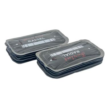 Imagem de ZERINT TP-R04 10.2 cm x 2 1/10.2 cm 1 camada 10 peças, patch de reparo radial, remendos de pneus resistentes, patch de reparo de perfuração de pneu para carro, caminhão, ônibus, trator, veículos