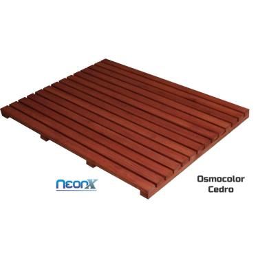 Imagem de Deck De Madeira Chuveiro Box Banheiro Capacho 90x70 cm Pintado