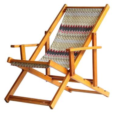 Imagem de Espreguiçadeira Preguiçosa Dobrável Mel Cb-chevron Vermelho