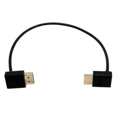 Imagem de HangTon Cabo HDMI 8K 30p 4K 60p UHD para ATOMOS Shinobi Portkeys BM5 FEELWORLD Blackmagic Video Assist 4K Monitor Sony FX9 Canon EVA-1 Câmera Tipo A HDMI 2.1 em forma de L 30 cm