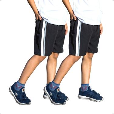 Imagem de KIT 2 Bermuda Infantil Short Escolar Tactel com Elastano-Masculino