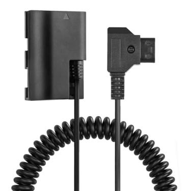 Imagem de Bateria falsa D-TAP para LP-E6NH, cabo enrolado decodificado LP-E6 compatível com Canon R5, R5 C, R6, R7, R, 5D II/III/IV, 6D, 7D, 60D, 60Da, 70D, 80D, 90D, XC10, XC15, 5DS