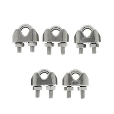 Imagem de 5 peças de grampos de sela em forma de U de aço inoxidável clipes de cabo para corda de fio | corrosão, | Rigging, sistemas de guardrail, cargas | Uso interno/externo | Tamanhos M3-M6-4 mm