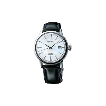 Imagem de Seiko Presage Relógio analógico automático masculino com pulseira de couro SRPB43J1, Relógio automático