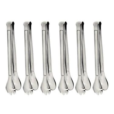 Imagem de Kit com 6 Pegador Salada Frutas Frios Pães Carne Churrasco Inox Restau