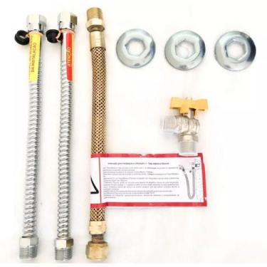 Imagem de Kit Instalação Aquecedor A Gás Flexíveis De 40cm - Elite Gás