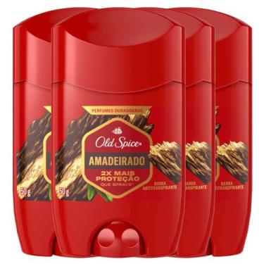 Imagem de Kit Desodorante Stick Old Spice Amadeirado 50g - 4 Unidades