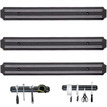 Imagem de Kit 3 Barras Magnética Imã Suporte Facas Ferramentas 33 CM - Losanshop