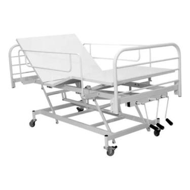 Imagem de Cama Hospitalar Manual Manivela Elevação De Altura E Colchão D33 - Sup