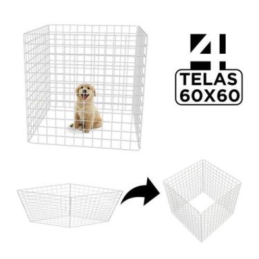Imagem de Cercado Canil Móvel com Tela Aramada 60cm Altura Branco - IGUANNA, BRA