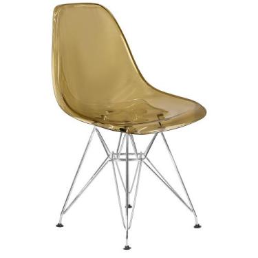 Imagem de Cadeira Eames Cristal Transparente Eiffel Base Metal Cromado - Lianto 
