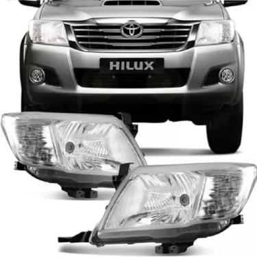 Imagem de Farol Pick Up Hilux Sr Srv 2012 2013 2014 2015 Cromado - UNIDADE Lado:ESQUERDO (MOTORISTA)