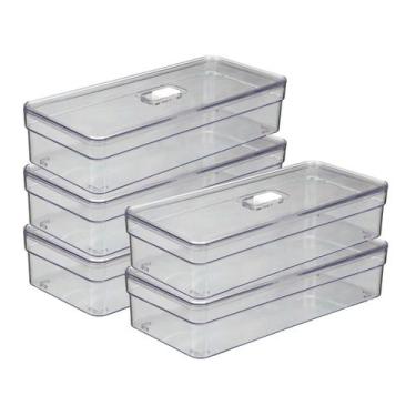 Imagem de Organizadores Retangular Grande Baixo Resistente Multiuso 5 UN - PLAST