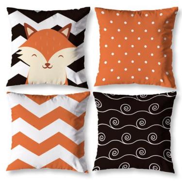 Imagem de Kit 4 Capas de Almofada RAPOSA 40cm X 40cm Estampada Digital - Mercado