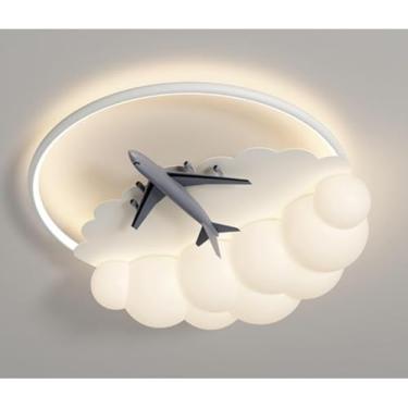 Imagem de Luzes de teto modernas criativas de desenho animado nuvens AirpSmart luz de teto com controle remoto regulável nórdico criatividade azul lâmpada de teto decoração de quarto infantil para qua