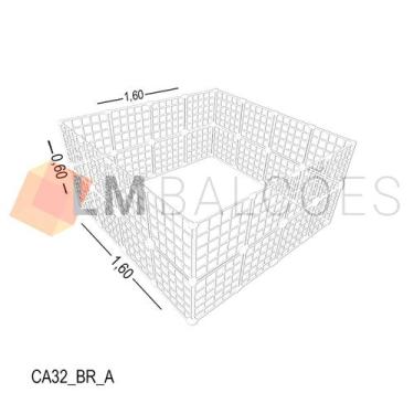 Imagem de Cercadinho Aramado Branco Para Pet - 1,60 X 0,60 X 1,60m - LM Balcoes