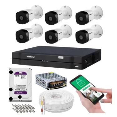 Imagem de Kit 6 Câmeras  Intelbras Dvr 8 Canais Com Hd Purple 1TB Western Digita