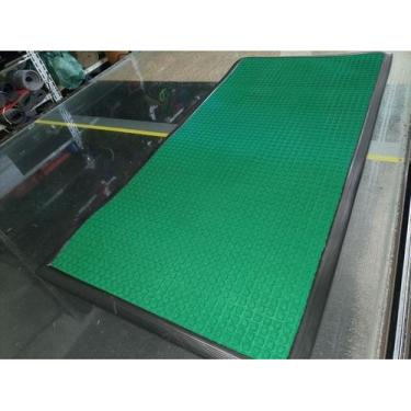 Imagem de Tapete waterkap verde - com bordas flex preta - Kapazi, 1,50m x 1,20m