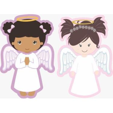 Imagem de Kit Display de Mesa 6 Peças Para Festa Anjo Rosa MDF - Juju Brasil