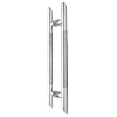Imagem de Puxador Porta de Madeira ou Vidro Ponta Diagonal Inox 304 - Polido / E