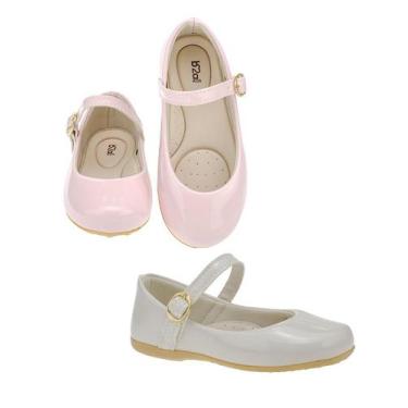 Imagem de Kit 2 pares sapatilha infantil menina b2a kids 9001 rosa off white, 24