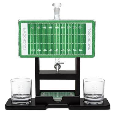 Imagem de Conjunto de decantador de uísque de campo de futebol. Presentes exclusivos para homens ou papai, presentes de bar em casa. Conjunto de bebidas alcoólicas de futebol, copo de bar, conjunto de