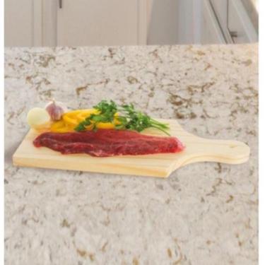 Imagem de Tábua de Cortar Carne em Madeira Com Alça 16x35cm - Lar e Cia