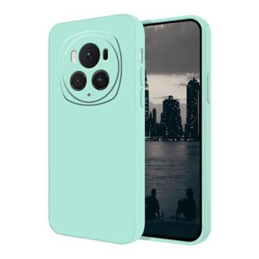 Imagem de Compatível com Honor Magic 6 Pro, capa de silicone líquido, verde-escuro, toque suave e macio Honor Magic 6 Pro, capa fina de silicone à prova de choque (azul)