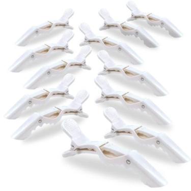 Imagem de Kit 12 Presilhas Prendedor Cabelo Penteados Salão Bico de Jacaré Croco