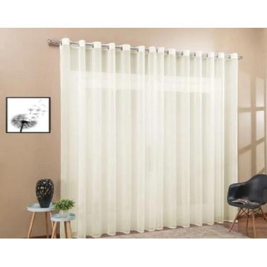 Imagem de Cortina Voil Quarto Ou Sala 3,00x2,30 Ilhós Cromado - CONFECÇÕES EVANG