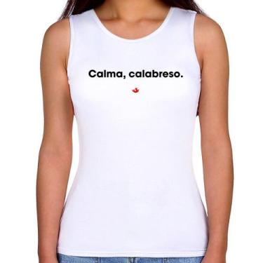 Imagem de Regata Feminina Calma, calabreso. - Foca na Moda, Branco, G