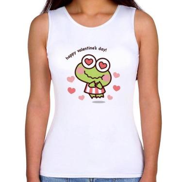 Imagem de Regata Feminina Happy Valentine's Day - Foca na Moda, Branco, M