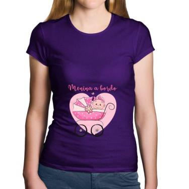 Imagem de Baby Look Algodão Menina a bordo - Foca na Moda, Roxo, P