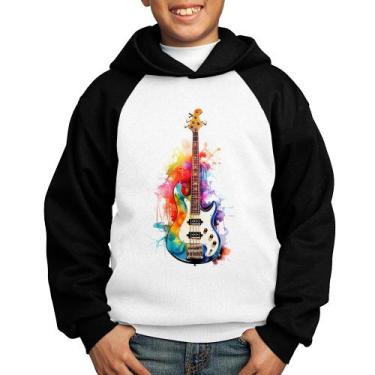 Imagem de Moletom Infantil Contra Baixo Watercolor - Foca na Moda, Branco, Preto