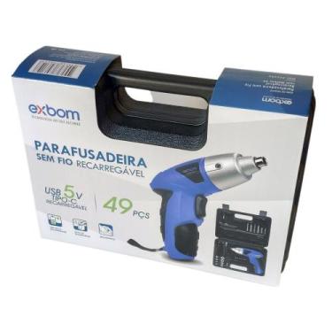 Imagem de Parafusadeira Sem Fio 49 em 1 Recarregável USB-C com Maleta - Exbom