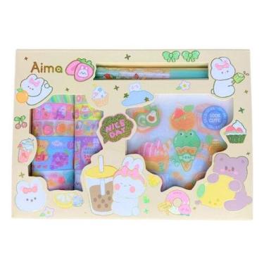 Imagem de Kit Adesivos Completo Kawaii Caixa - Amarelo - PAPERE CO