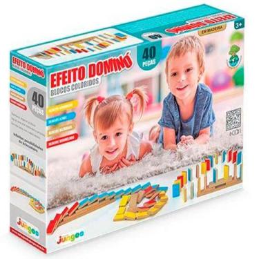 Imagem de Efeito Dominó Blocos Coloridos 40 Peças - Junges
