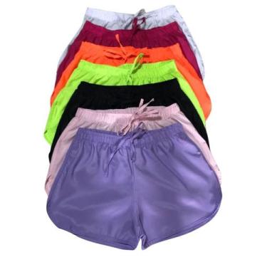 Imagem de Short Feminino Tactel Liso  Blogueirinha Verão Praia - COWGIRLS, Roxo,