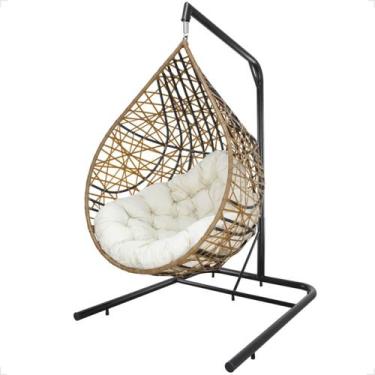 Imagem de Balanço Suspenso Ninho Gota com Suporte Mola e Mosquetão Almofada Impe