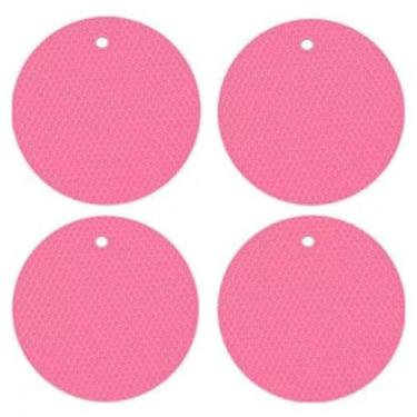 Imagem de Kit 4 Descansos Apoio Panela Silicone Protetor Resistente, Rosa