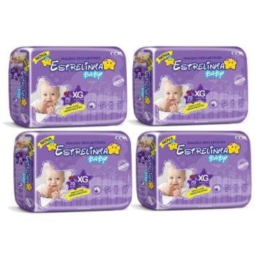 Imagem de Fralda Estrelinha Baby Hiper 4 Pacotes Tamanho XG Com 70 Unidades Cada