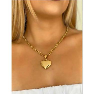 Imagem de Cordão + Pingente Feminino 6mm Cadeado Banhado A Ouro 18k - ToJoia18k