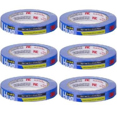 Imagem de Kit com 6 Fita Crepe Blue Tape Profissional 3M 18MM X 50M
